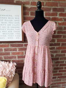 Speckled Coral Mini Dress