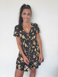 Black Floral Mini Dress