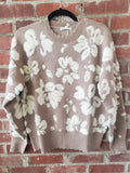 Distressed Floral Sweater