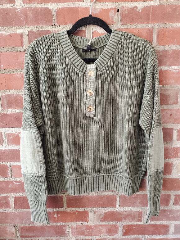 Henley Knit Sweater