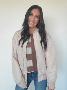 Ruched Bomber Jacket