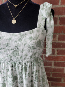 Sage Floral Tiered Midi