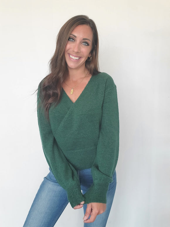 Surplice Knit Sweater