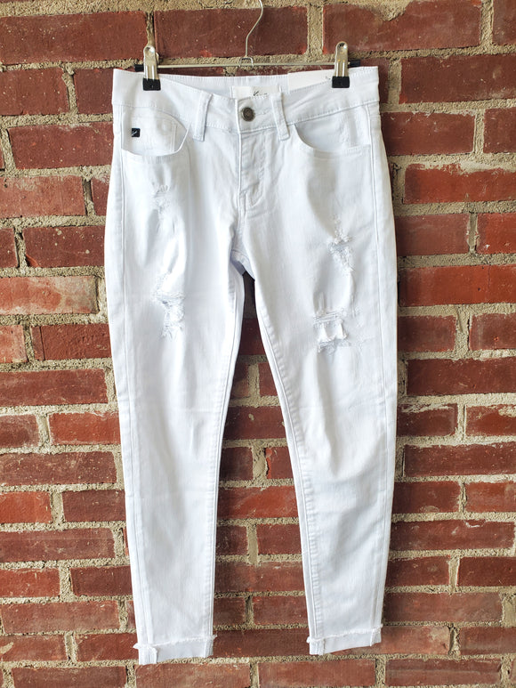 White Distressed Skinny Jeans