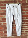 White Distressed Skinny Jeans
