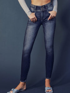 High Rise Button Skinny